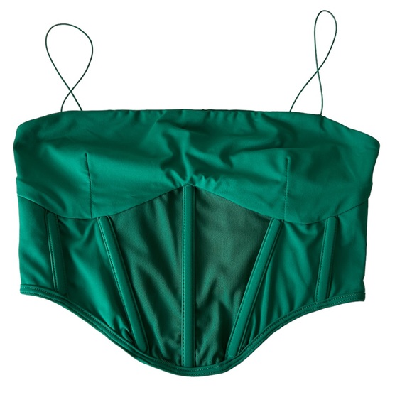 Meshki Tops - Meshki Bustier Green Crop Top Corset Small NEW